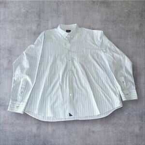 UNTUCKit Men's XXXL Green & Blue Stripe Collar Button Down Preppy Dress Shirt